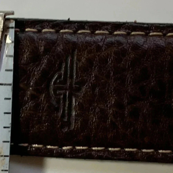 Source Unknown, reversible buckle, Men’s 100% leather silver buckle, black brown - Picture 7 of 11